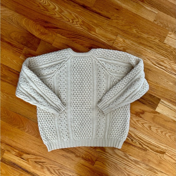Cream Cable Knit Wool Sweater - Picture 2 of 8